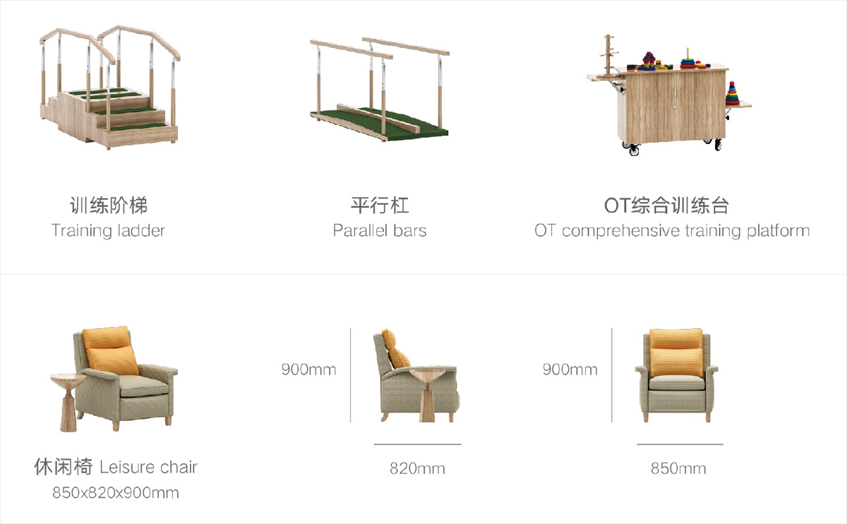 養老院康（kāng）複訓練室家（jiā）具單體圖